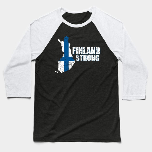 Finland Strong Baseball T-Shirt by Mila46